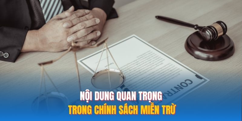 Nội dung quan trọng trong chính sách miễn trừ